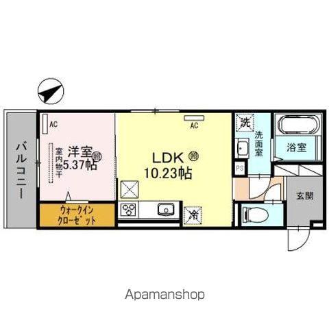 カノン蓮池(1LDK/1階)の間取り写真