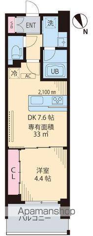 ビイルーム立川(1DK/9階)の間取り写真