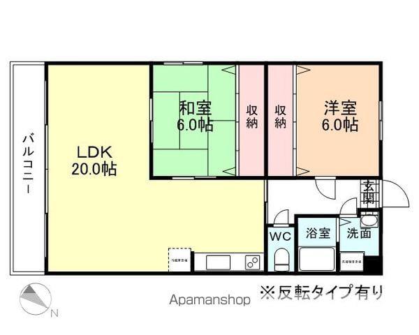 ヴェル・ルーフ大島(2LDK/3階)の間取り写真