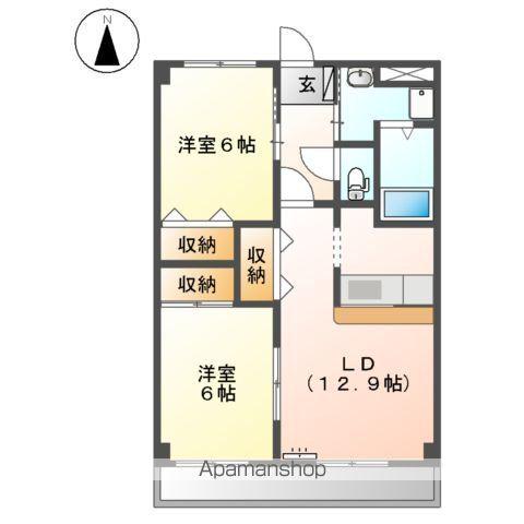 フォレスト高間(2LDK/3階)の間取り写真