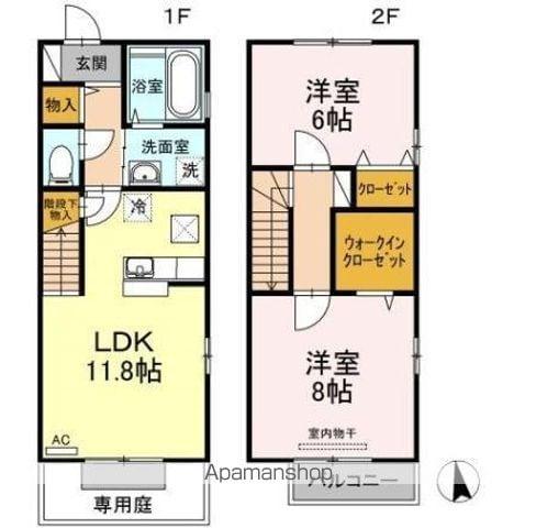 テンカナーレ(2LDK/1階)の間取り写真