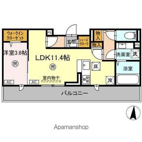 プライムヒル(1LDK/1階)の間取り写真