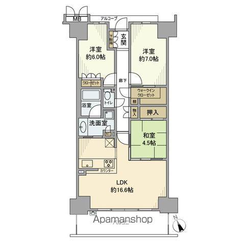 ジオ南草津(3LDK/3階)の間取り写真