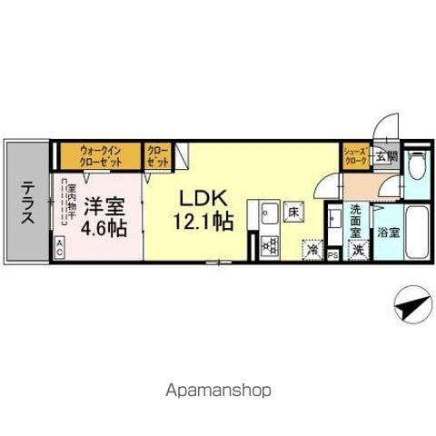 ノイハイマート屋形(1LDK/1階)の間取り写真