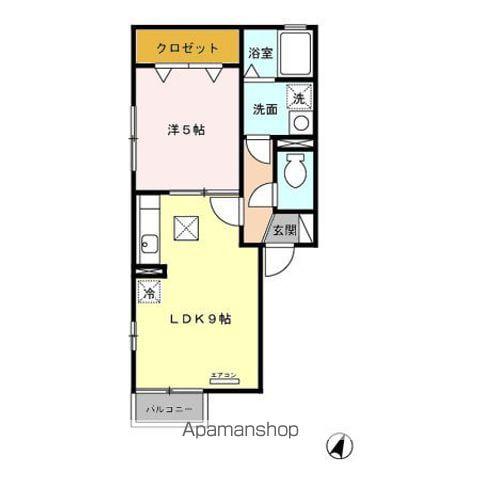 セジュール北安東(1LDK/1階)の間取り写真