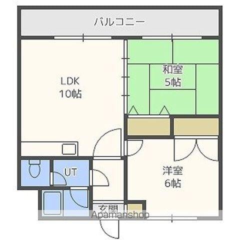 ロイヤルレインボー平岸A棟(2LDK/1階)の間取り写真