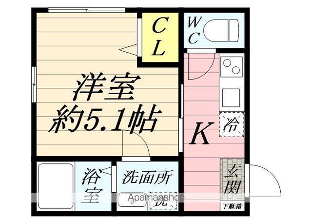 トイクレスト菊名B棟(1K/2階)の間取り写真