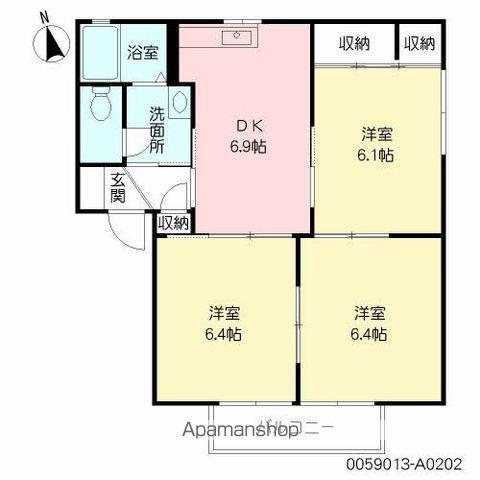 コンフォート山川  A棟(2LDK/2階)の間取り写真