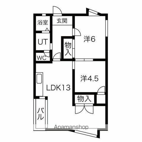メゾン ド グラース(2LDK/3階)の間取り写真