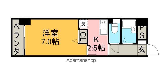 グレイス国府宮Ⅱ(1K/8階)の間取り写真