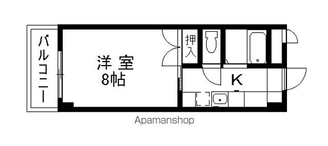 3パーシモンズパレス(1K/1階)の間取り写真