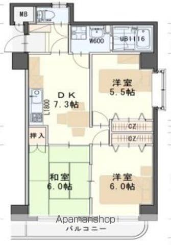 グレースJUN(3DK/5階)の間取り写真