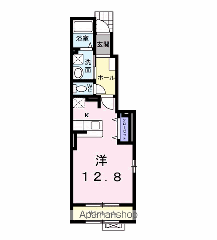 ラ・コリーナMⅠ(ワンルーム/1階)の間取り写真