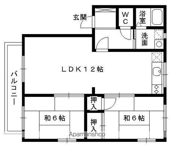アロンハイツマチダ(2LDK/1階)の間取り写真