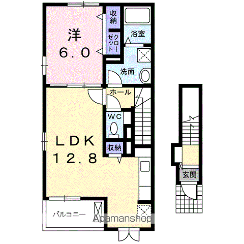 ポルト・ボヌールM 1(1LDK/2階)の間取り写真