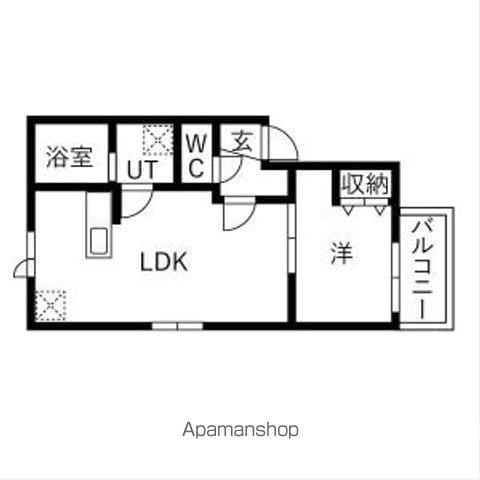 LA VITA二日市駅前Ⅵ(1LDK/1階)の間取り写真