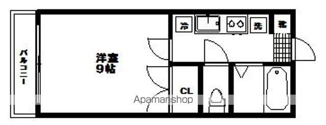 セレーノ国見(1K/2階)の間取り写真