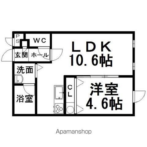 ヴァンドーム青葉(1LDK/4階)の間取り写真
