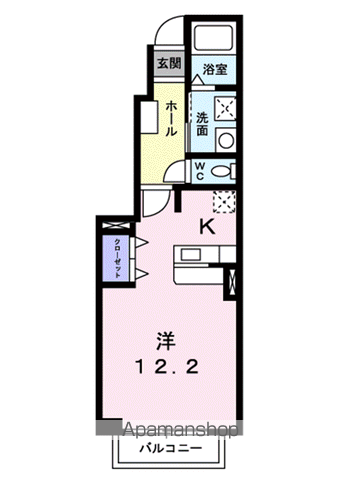 メゾン ド ロベリア(ワンルーム/1階)の間取り写真