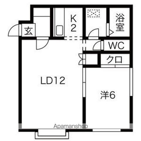オクアールファイブ(1LDK/2階)の間取り写真