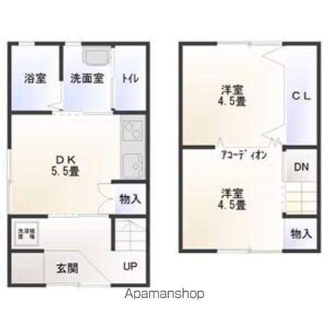 丸米アパート 東棟(2DK/1階)の間取り写真