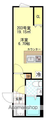 CFジオーレ小岩クレスト(ワンルーム/2階)の間取り写真