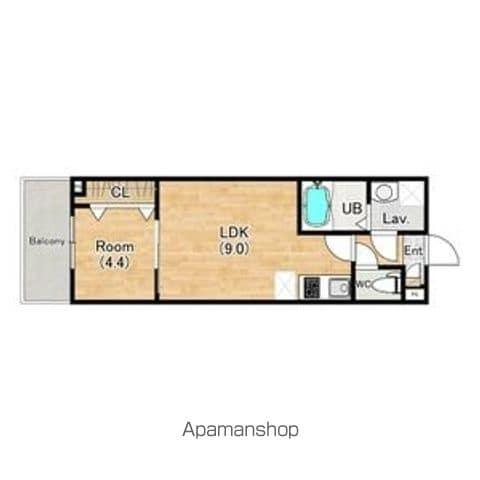 ジーメゾン春木旭町(1LDK/1階)の間取り写真