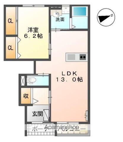 グランデュール(1LDK/1階)の間取り写真