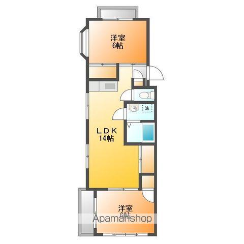 アーバンライフ河辺(2LDK/3階)の間取り写真