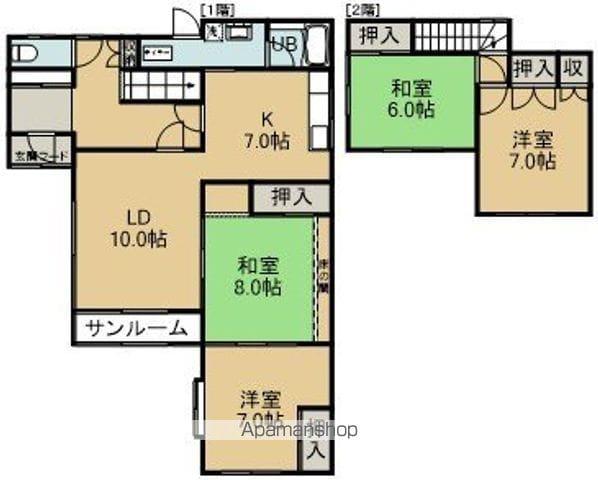 北海道函館市 2階建 築50年(4LDK)の間取り写真