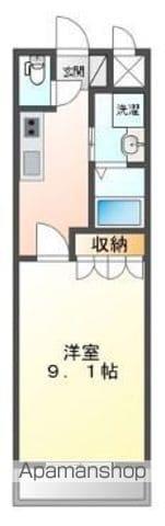 パークヒルズ庄町ア(1K/2階)の間取り写真