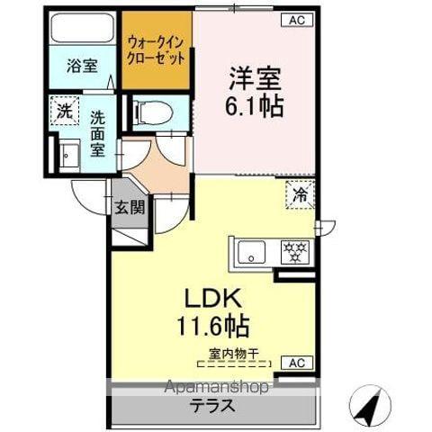 トリシア柳町(1LDK/1階)の間取り写真