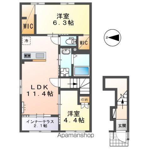 LIGHT SNOW(2LDK/2階)の間取り写真