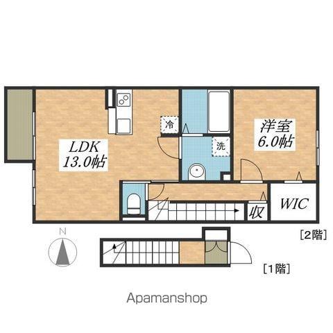 フォレスター国分寺(1LDK/2階)の間取り写真