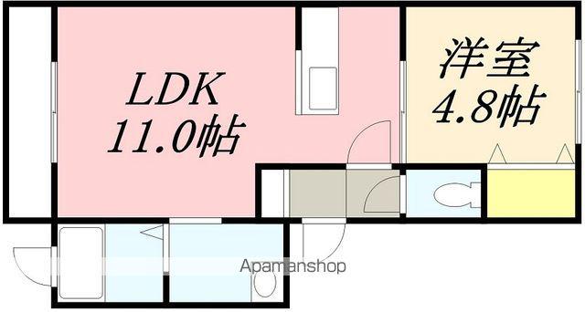 ル・ソレイユ柏木(1LDK/2階)の間取り写真