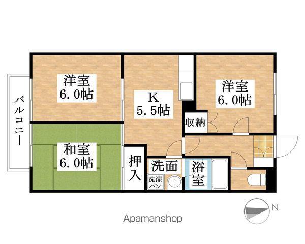 サープラススリーモリヤマ(3K/2階)の間取り写真