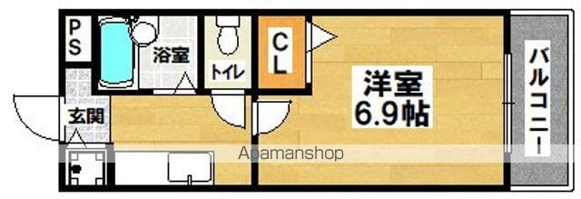 ラパス高倉台(1K/2階)の間取り写真