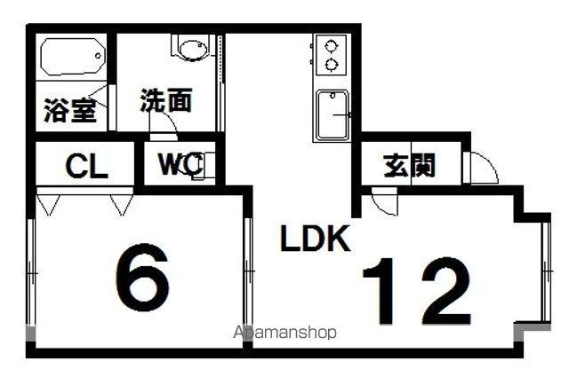 メゾン405(1LDK/2階)の間取り写真