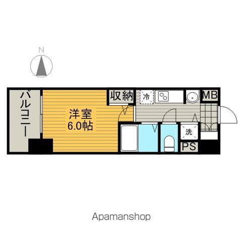 プレサンスSAKAEリバースタイル(ワンルーム/6階)の間取り写真
