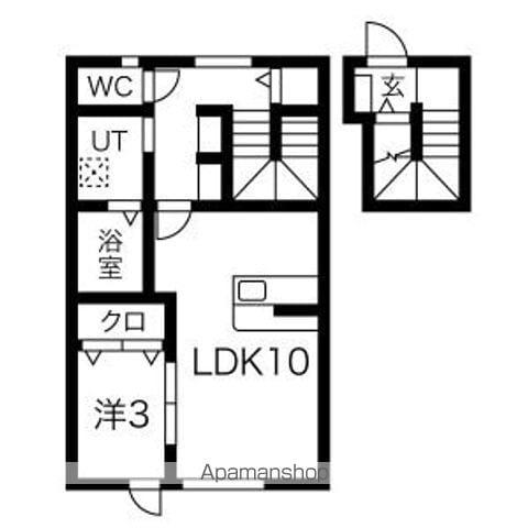 INFINITY SAGAE・I(1LDK/2階)の間取り写真