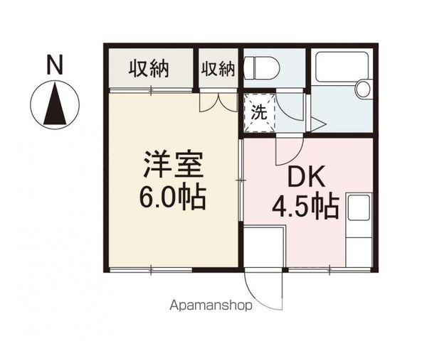 高芝ハイツ藤塚(1DK/3階)の間取り写真