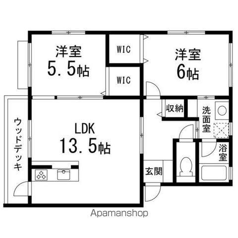 ウッディランド弐番館(2LDK/1階)の間取り写真