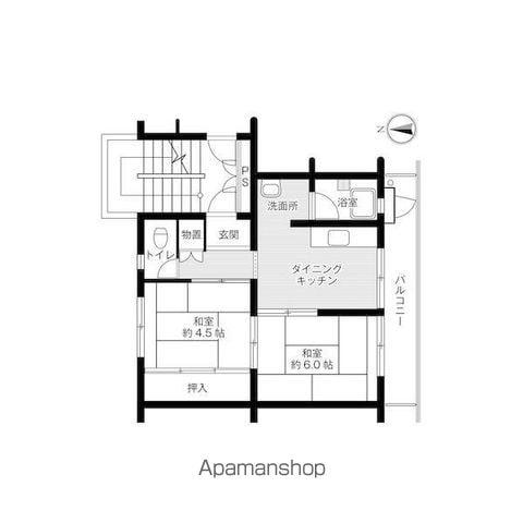ビレッジハウス伊万里2号棟(2DK/1階)の間取り写真