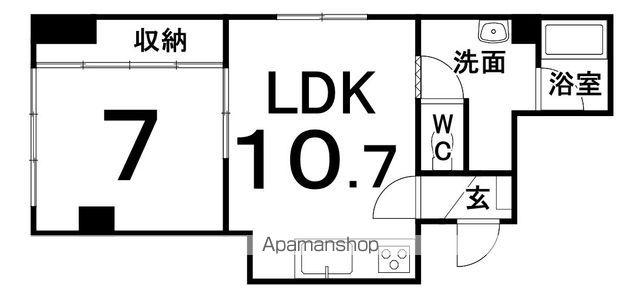 エスワールハイツ(1LDK/4階)の間取り写真