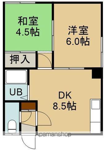 ハイムシモジマ(2DK/2階)の間取り写真