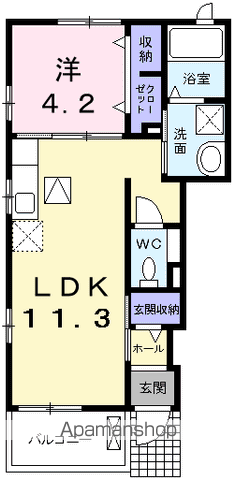 アルドールM1(1LDK/1階)の間取り写真