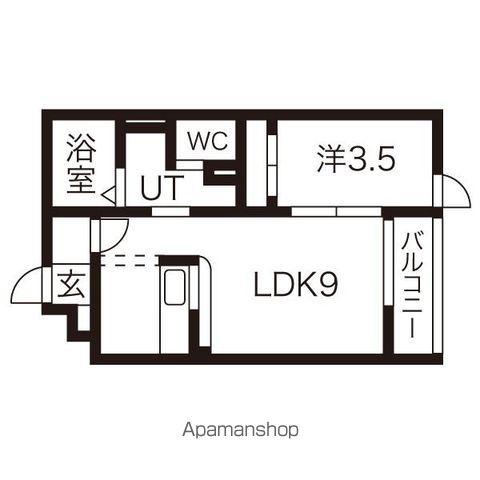 アネシス盛岡(1LDK/2階)の間取り写真