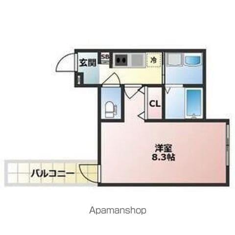 ALEGRIA津久野ノース(1K/3階)の間取り写真