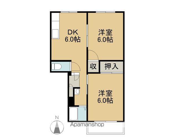 SUN RESIDENCE(2DK/1階)の間取り写真