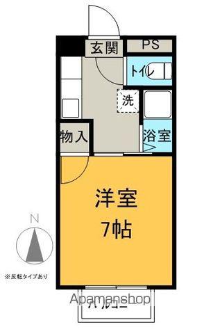 ブライトンササヒラ(1K/2階)の間取り写真